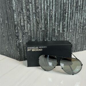 🤩Porsche Design All Black XL Aviator Sunglasses P’8478 69mm & Extra Lenses
